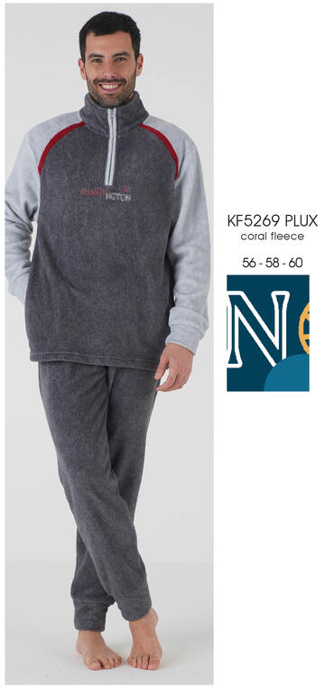 ART. KF5269 PLUX- pigiama uomo m/l coral fleece kf5269 plux - Fratelli Parenti